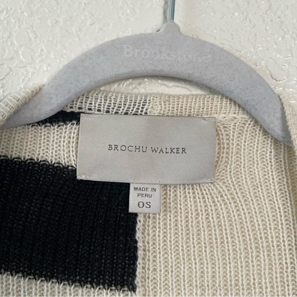 Brochu Walker Alpaca Wool Stripes City Poncho Shawl One S - Picture 4 of 7